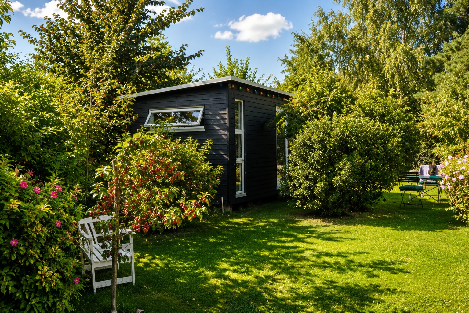 Helårsisoleret anneks med dobbeltseng gemt i haven – sommerhus Tisvilde Vejby Strand